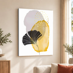 Black Grey & Gold Line Flowers | Abstract Floral Artwork #008