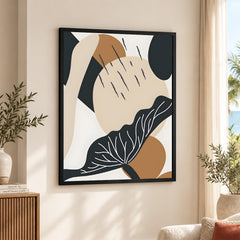Black & White Flower Portrait Over Colorful Background | Abstract Floral Artwork #0087