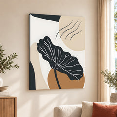 Black & White Flower Portrait Over Colorful Background | Abstract Floral Artwork #0088