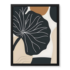 Black & White Flower Portrait Over Colorful Background | Abstract Floral Artwork #0089