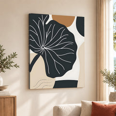 Black & White Flower Portrait Over Colorful Background | Abstract Floral Artwork #0089