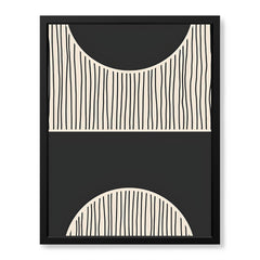 Black Line Art Over Black & White Background | Abstract Office Artwork #0091