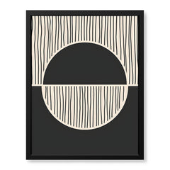 Black Line Art Over Black & White Background | Abstract Office Artwork #0093