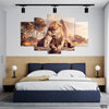 Simba & Mufasa Realistic Imagery (5 Panel) Animal Wall Art On Sale