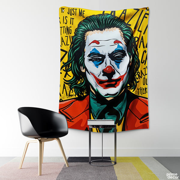 Joker Face With Motivational Text | Abstract Movies Tapestry - Prime Décor