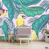 Tropical Leaves Exotic Birds Background | Floral Wallpaper Mural