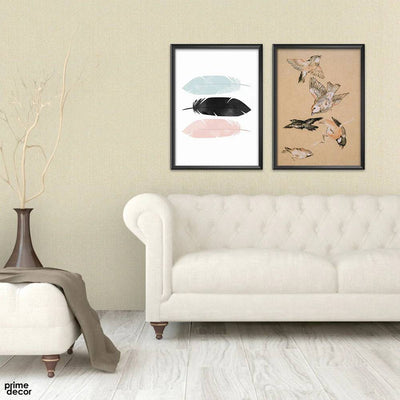 Birds & Feather (2 Panel) Nordic Wall Art - Prime Décor