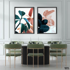 Vibrant Tropical Leaves (2 Panel) Floral Wall Art - Prime Décor
