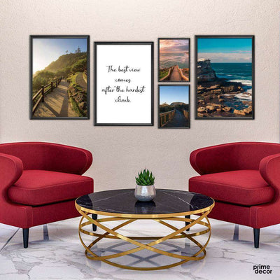 Best View Comes After Hardest Climb (5 Panel) Travel Wall Art - Prime Décor