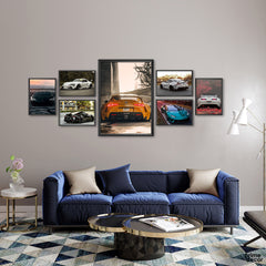 Colorful Luxury Cars Collection (7 Panel) Cars Wall Art - Prime Décor