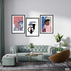 Creative Abstract Geometric Shapes (3 Panel) Nordic Wall Art - Prime Décor