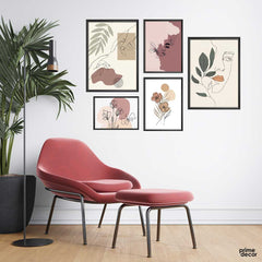 Floral Line Art Collection (5 Panel) Wall Art - Prime Décor