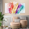 Four Colored Feathers (4 Panel) Feather Wall Art On Sale
