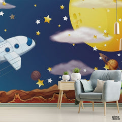 Hand Drawn Space Astronaut |  Wallpaper Mural - Prime Décor