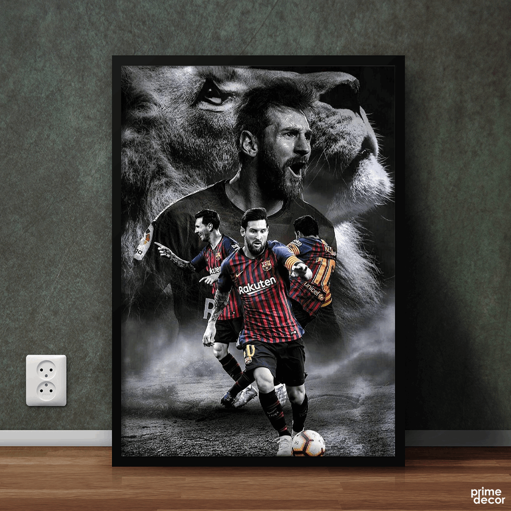 Black and White Messi | Sports Poster Wall Art On Sale - Prime Décor