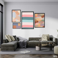 Modern Brush Strokes (4 Panel) Abstract Wall Art - Prime Décor
