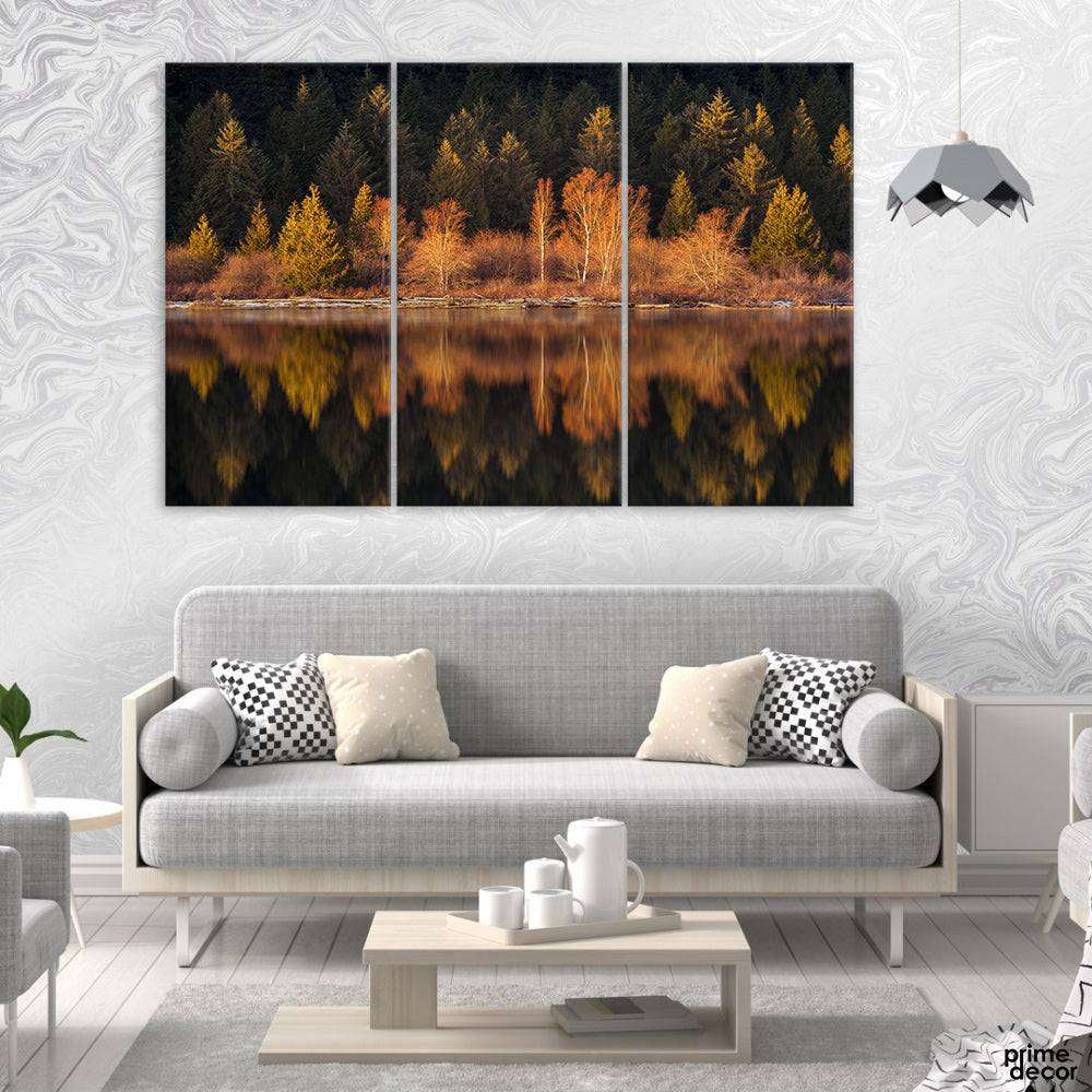 Autumn Landscape Trees (3 Panel) Nature Wall Art - Prime Décor