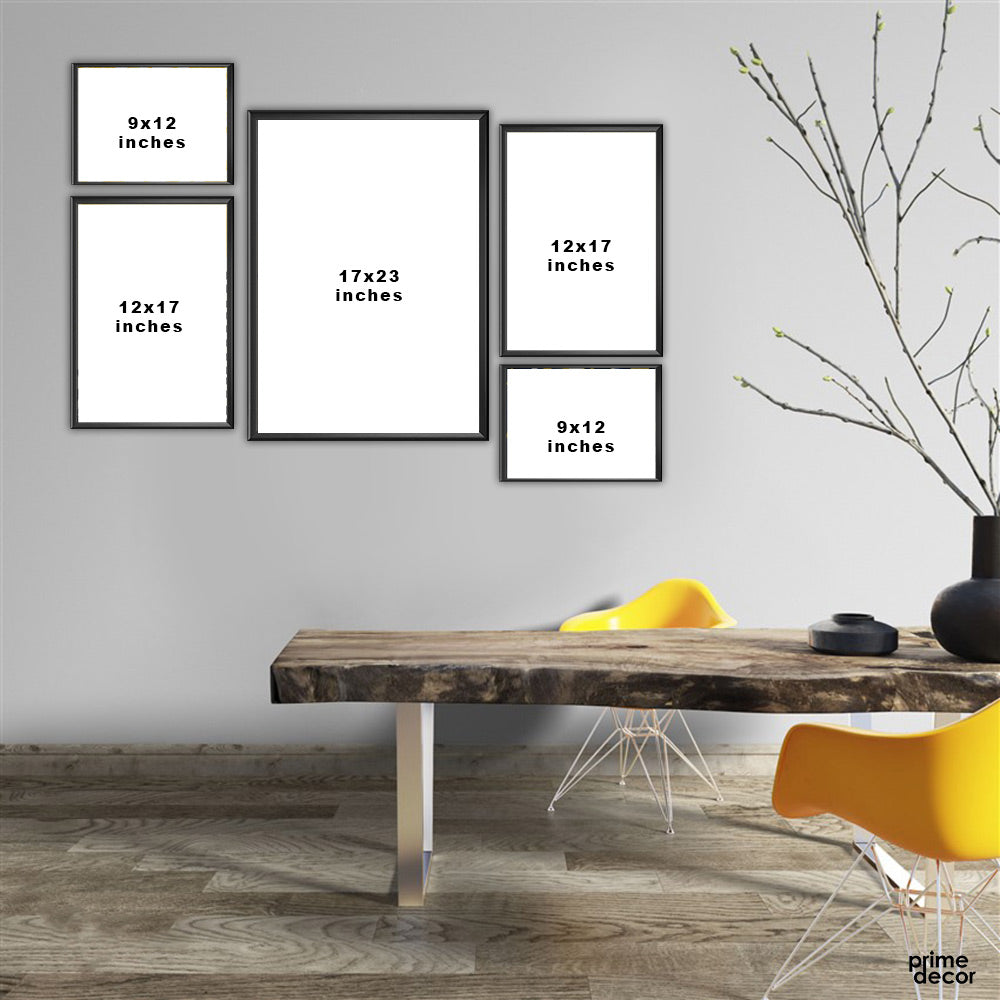 Minimalistic Lemon Art (5 Panel) Abstract Wall Art - Prime Décor