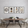 Gold & White Abstract on White Background (4 Panels) Abstract Wall Art On Sale