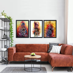 Unique Collection of Quranic Verses (3 Panel) Islamic Wall Art - Prime Décor