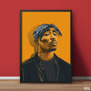 Tupac Shakur Artwork Yellow Grey | Music Wall Art