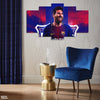 Messi Barcelona Neon Design (5 Panel) Football Wall Art