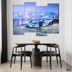 Blue Racing BMW (4 Panel) | Cars Wall Art - Prime Décor