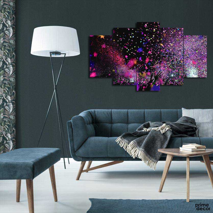 Concert Confetti Party (5 Panel) | Musical Wall Art - Prime Décor