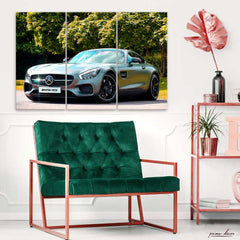 AMG GT Grey Car (3 Panel) | Car Wall Art - Prime Décor
