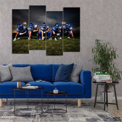 Football Players in the Dark (4 Panel) | Sports Wall Art - Prime Décor