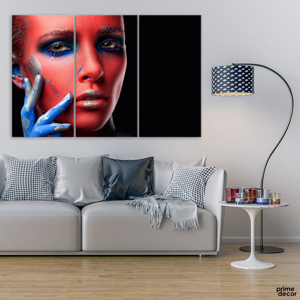 Model Glittery Makeover (3 Panel) Fashion Wall Art - Prime Décor