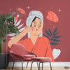 Jade Roller Flat Illustration | Skin Clinic Wallpaper Mural