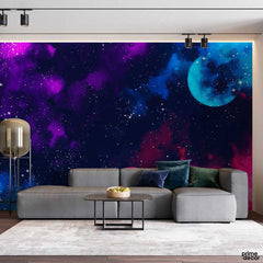 Neon Colors Abstract Galaxy | Abstract Wallpaper Mural