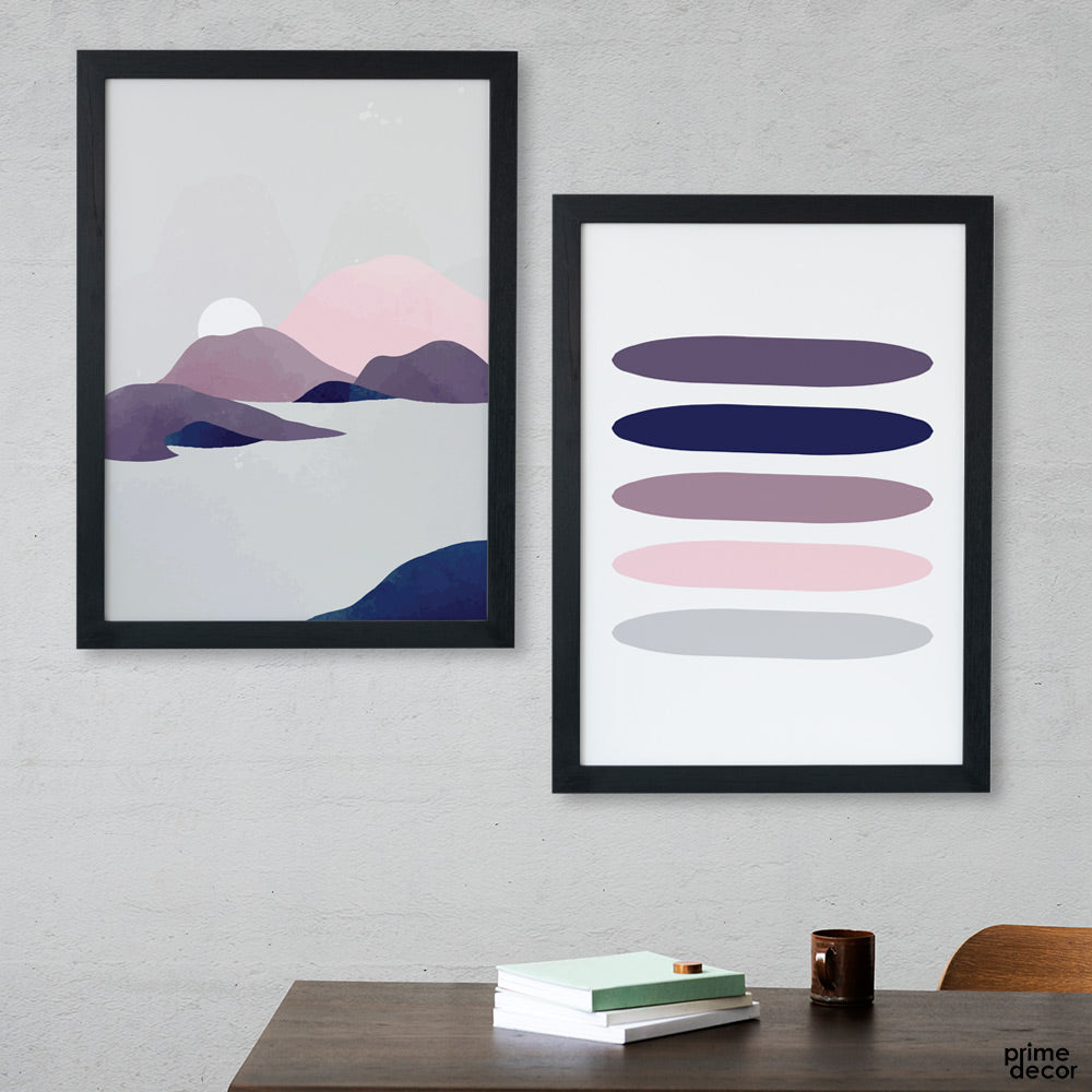 Brush Artwork with Calm Colors (2 Panel) Abstract Wall Art - Prime Décor