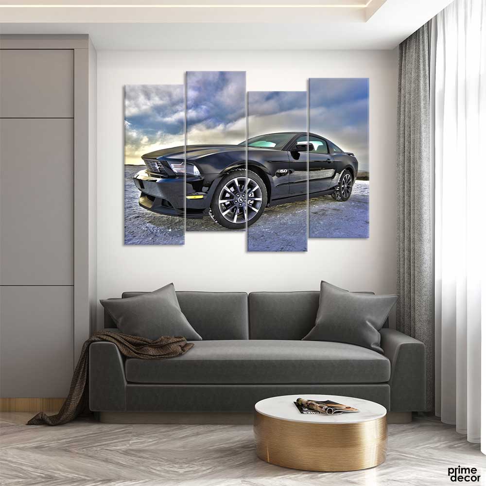 Mastang Muscle Car (4 Panel) | Car Wall Art - Prime Décor
