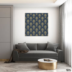 Deep Green & Gold Pattern (Single Panel) Square Wall Art - Prime Décor