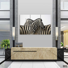 Zebra Stripes Couple (3 Panel) | Animal Wall Art - Prime Décor