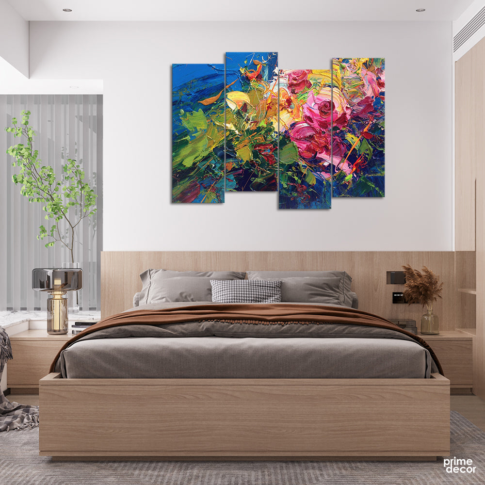 The Fallen Dips of Paint (4 Panel) Oil Paint Wall Art - Prime Décor