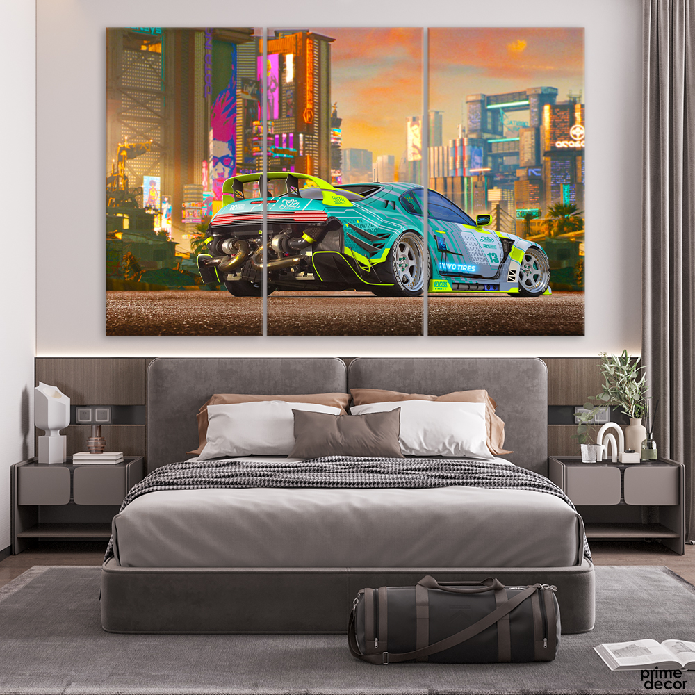 Futuristic Digital JDM (3 Panel) Cars Wall Art On Sale - Prime Décor
