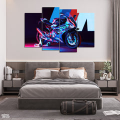 BMW 1000 RR (4 Panel) Bikes Wall Art - Prime Décor