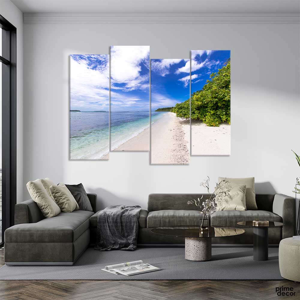 Maldives Ocean View (4 Panel) Nature Wall Art - Prime Décor