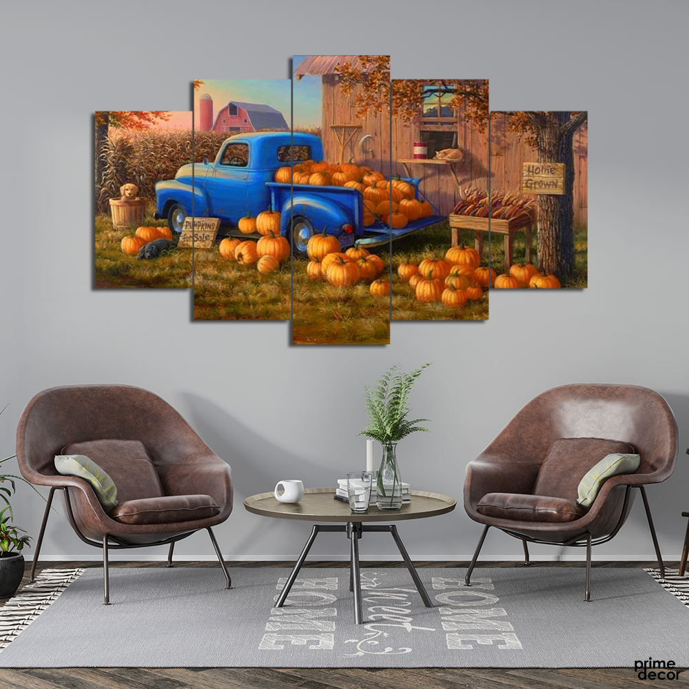 Pumpkins Farmhouse (5 Panel) Wall Art - Prime Décor