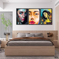Feminine Mystique (3 Panel) Fashion Wall Art - Prime Décor