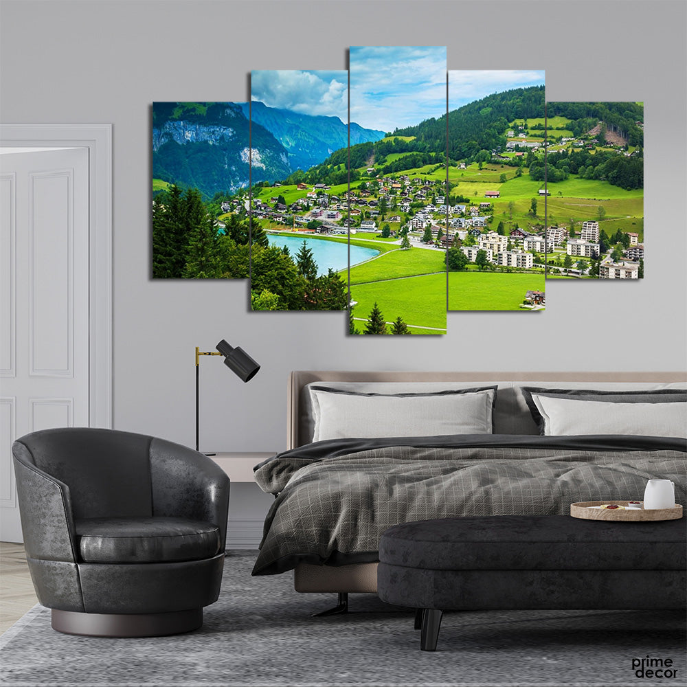Switzerland Forest (5 Panel) Nature Wall Art - Prime Décor