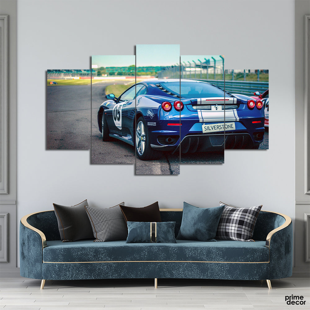 Ferrari Racing Car (5 Panel) | Car Wall Art - Prime Décor