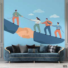 Team Supporting Each Other Teamwork | Office Wallpaper Mural - Prime Décor