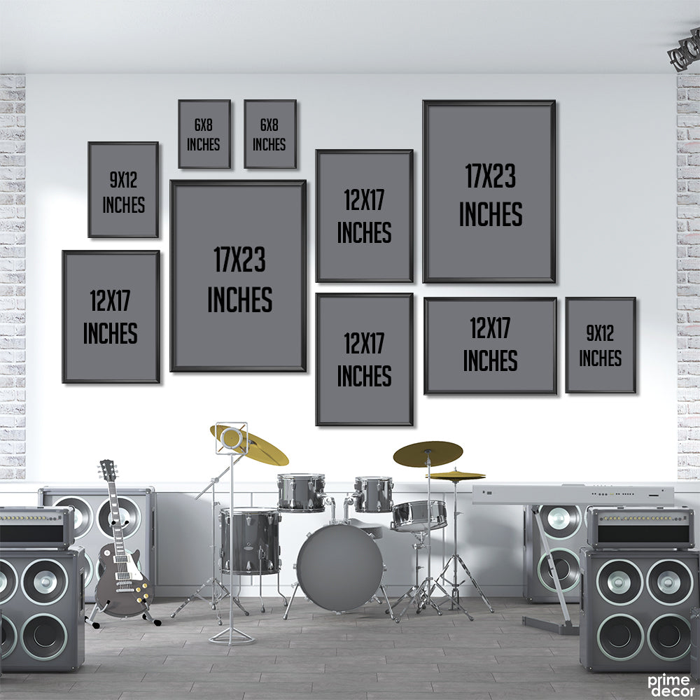 Music Mix Vol-01 Wall Décor Setup (10 Panel) Musical Wall Art - Prime Décor
