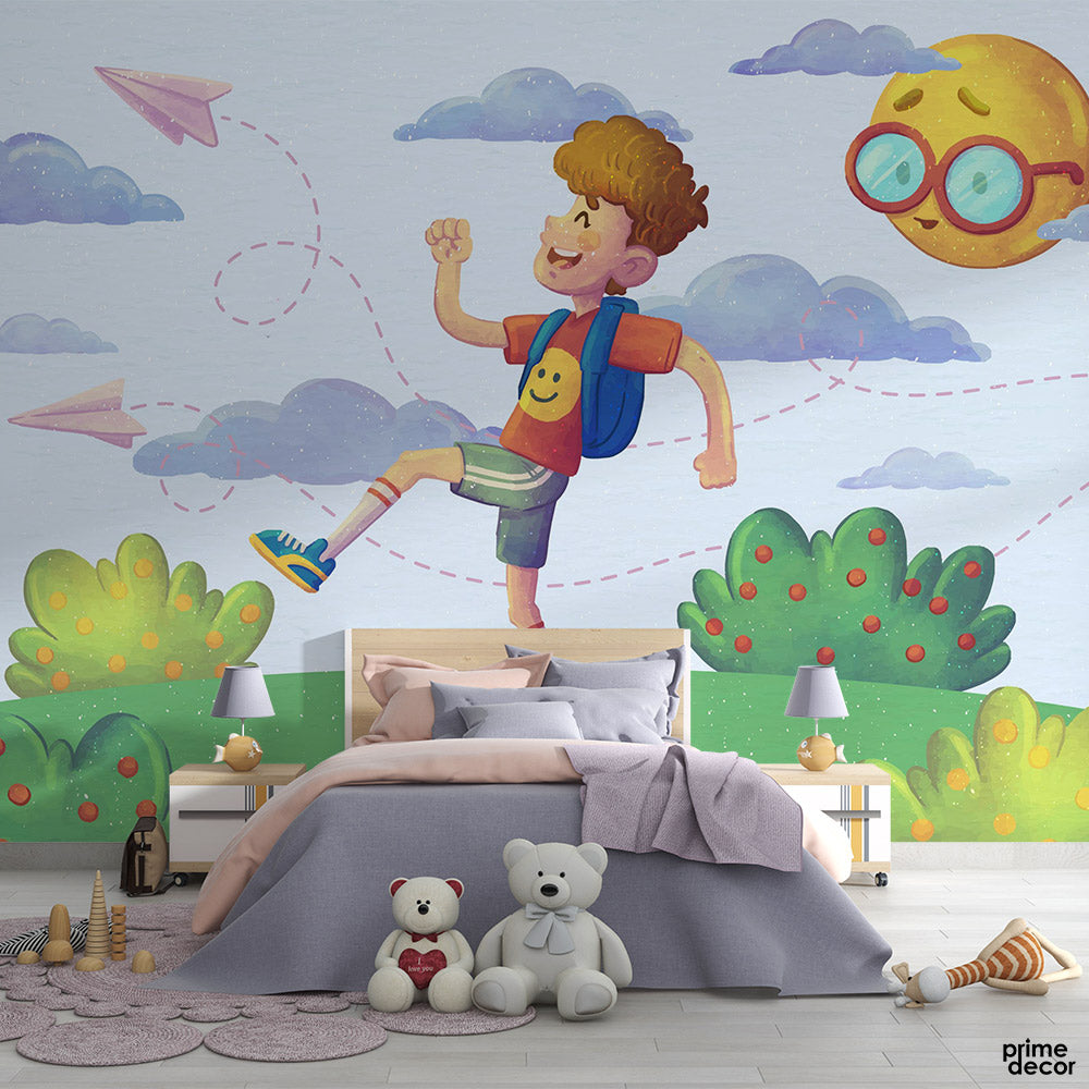 Kids Illustration with Watercolor | Kids Wallpaper Mural - Prime Décor