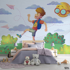 Kids Illustration with Watercolor | Kids Wallpaper Mural - Prime Décor