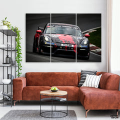 Porsche Black & Red Car (3 Panel) | Car Wall Art - Prime Décor